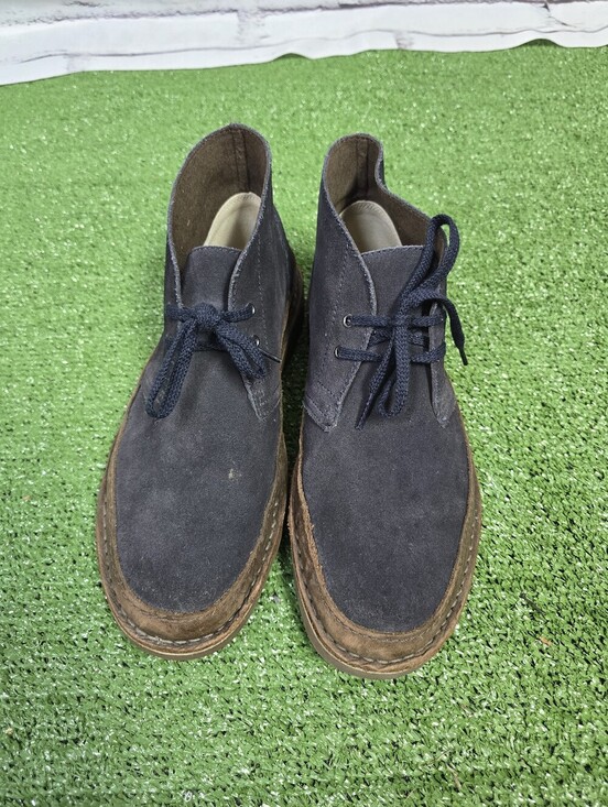 Clarks Bushacre Rand Genuine Leather Suede Chukka Boots Dark Navy Mens Size 9.5 main image 5